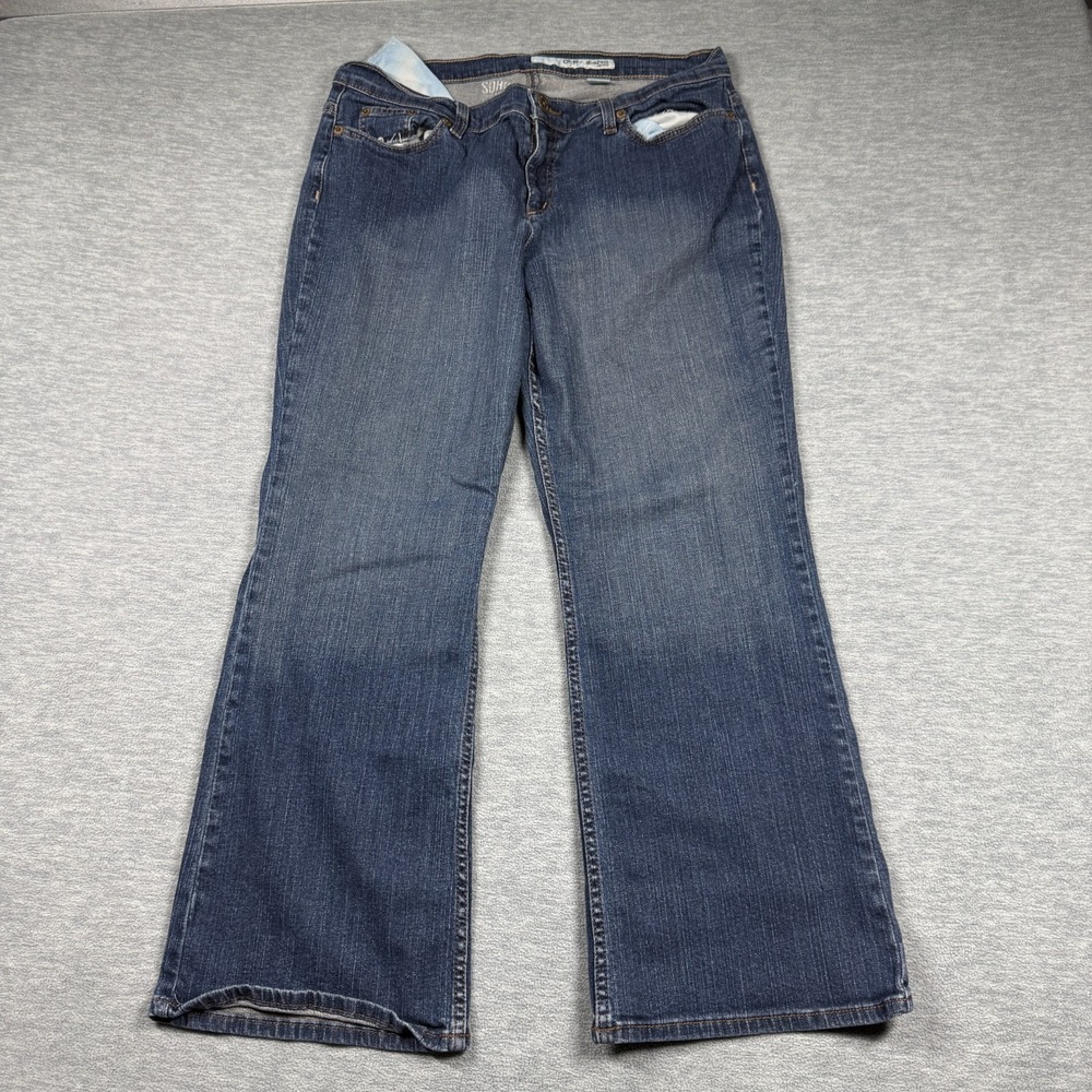 DKNY Jeans Womens 14P Blue Soho Bootcut Petites Mid Rise‎ Classic Casual Denim
